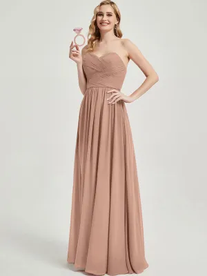 English Rose Pleated Convertible Maxi Chiffon Bridesmaid Dress