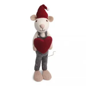 Extra Large White Boy Mouse With Heart