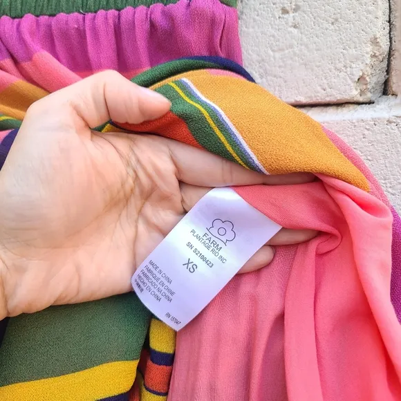 Farm Rio | Colorful Mixed Stripes Skirt Size XS