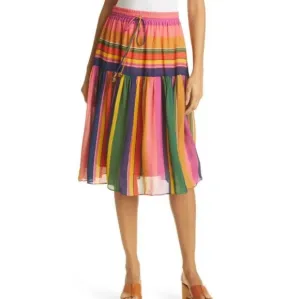 Farm Rio | Colorful Mixed Stripes Skirt Size XS