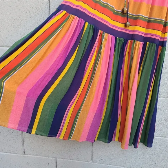 Farm Rio | Colorful Mixed Stripes Skirt Size XS