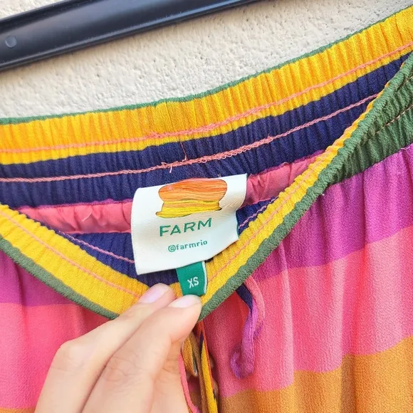 Farm Rio | Colorful Mixed Stripes Skirt Size XS