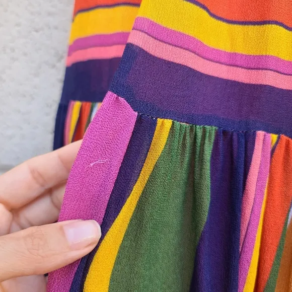 Farm Rio | Colorful Mixed Stripes Skirt Size XS