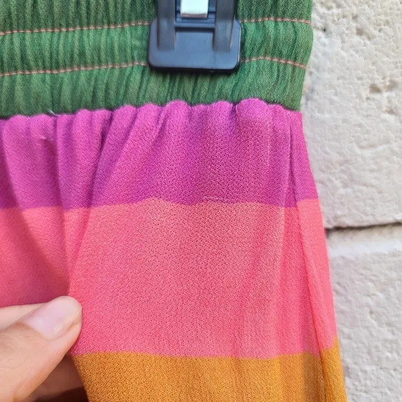 Farm Rio | Colorful Mixed Stripes Skirt Size XS