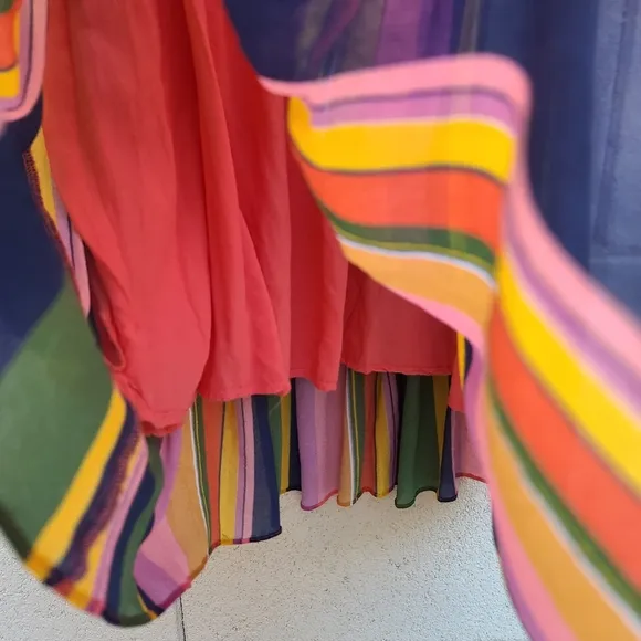 Farm Rio | Colorful Mixed Stripes Skirt Size XS