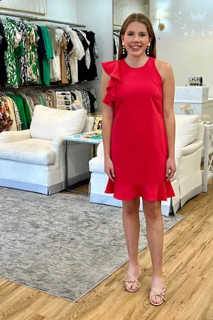 FINAL SALE: Jade Shoulder Ruffle Dress