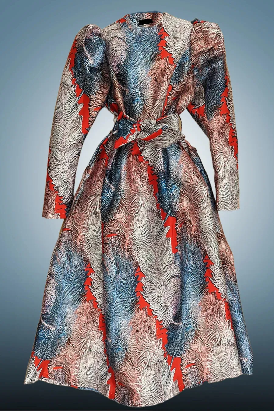 Flare Puff Sleeve Print Dress