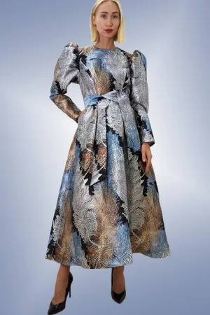 Flare Puff Sleeve Print Dress