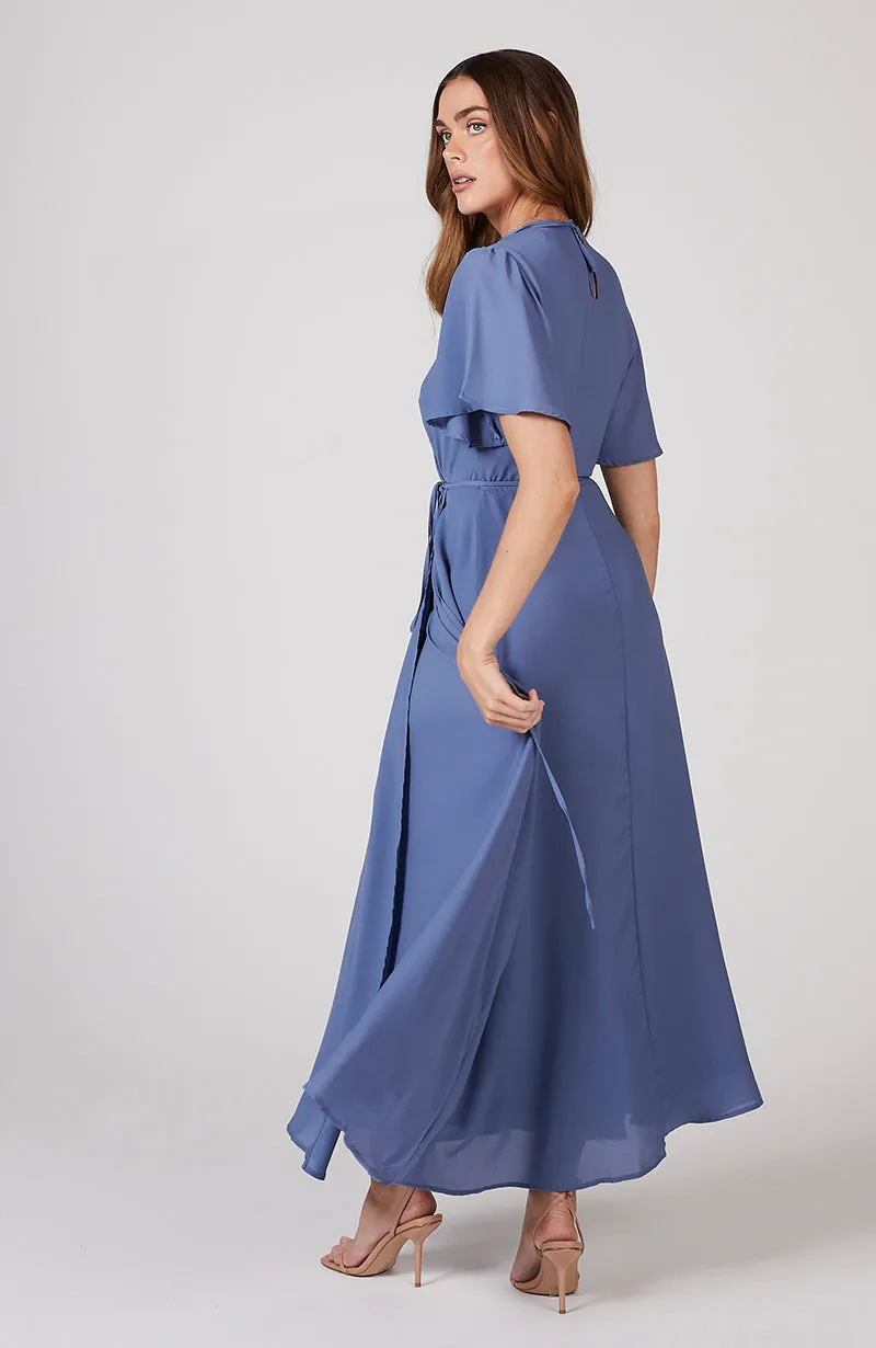 Florence Dress in Bluebell Crepe