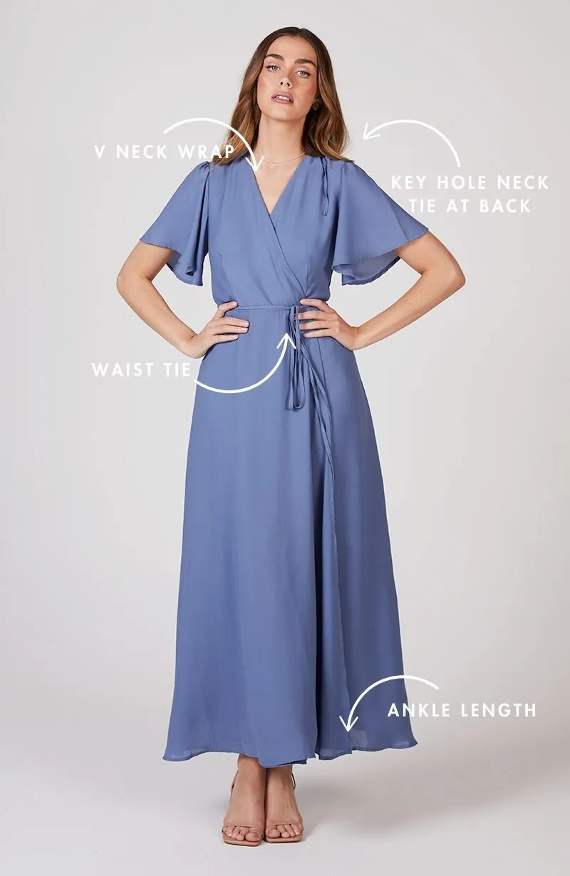 Florence Dress in Bluebell Crepe