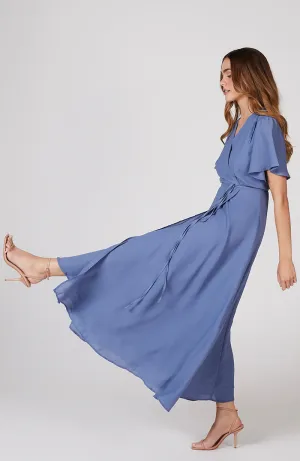 Florence Dress in Bluebell Crepe