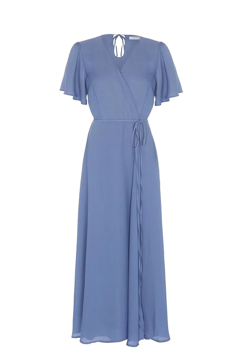 Florence Dress in Bluebell Crepe