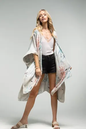 Flowy Flower Kimono Duster