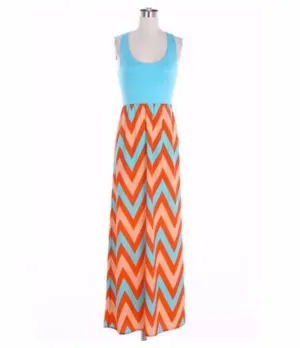 Fun and Bright Color Maxi dress