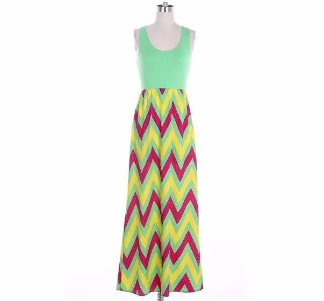 Fun and Bright Color Maxi dress