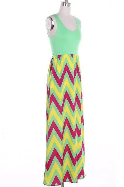 Fun and Bright Color Maxi dress
