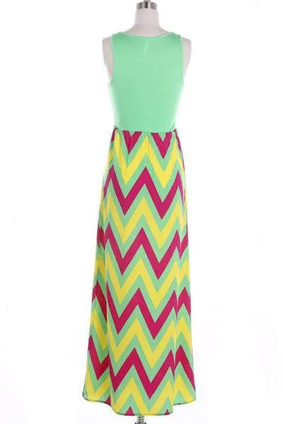 Fun and Bright Color Maxi dress