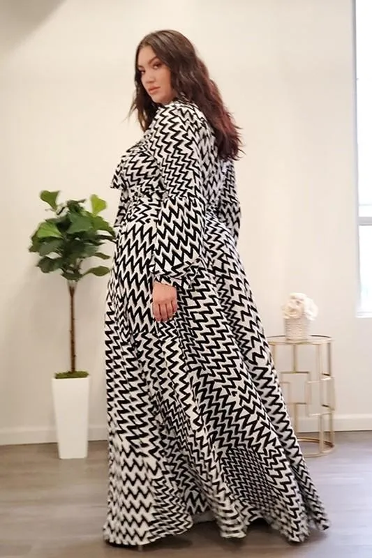 Geometric Bow Print Maxi Dress