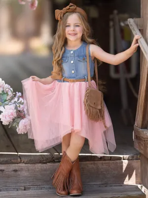 Giddy Up, Western Denim and Pink Dress
