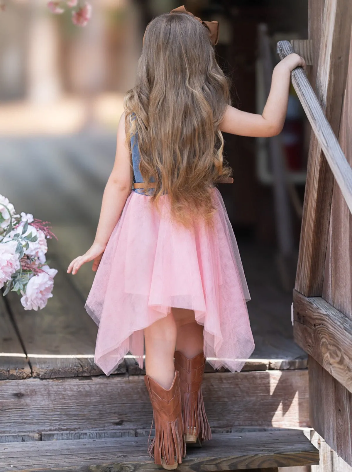 Giddy Up, Western Denim and Pink Dress