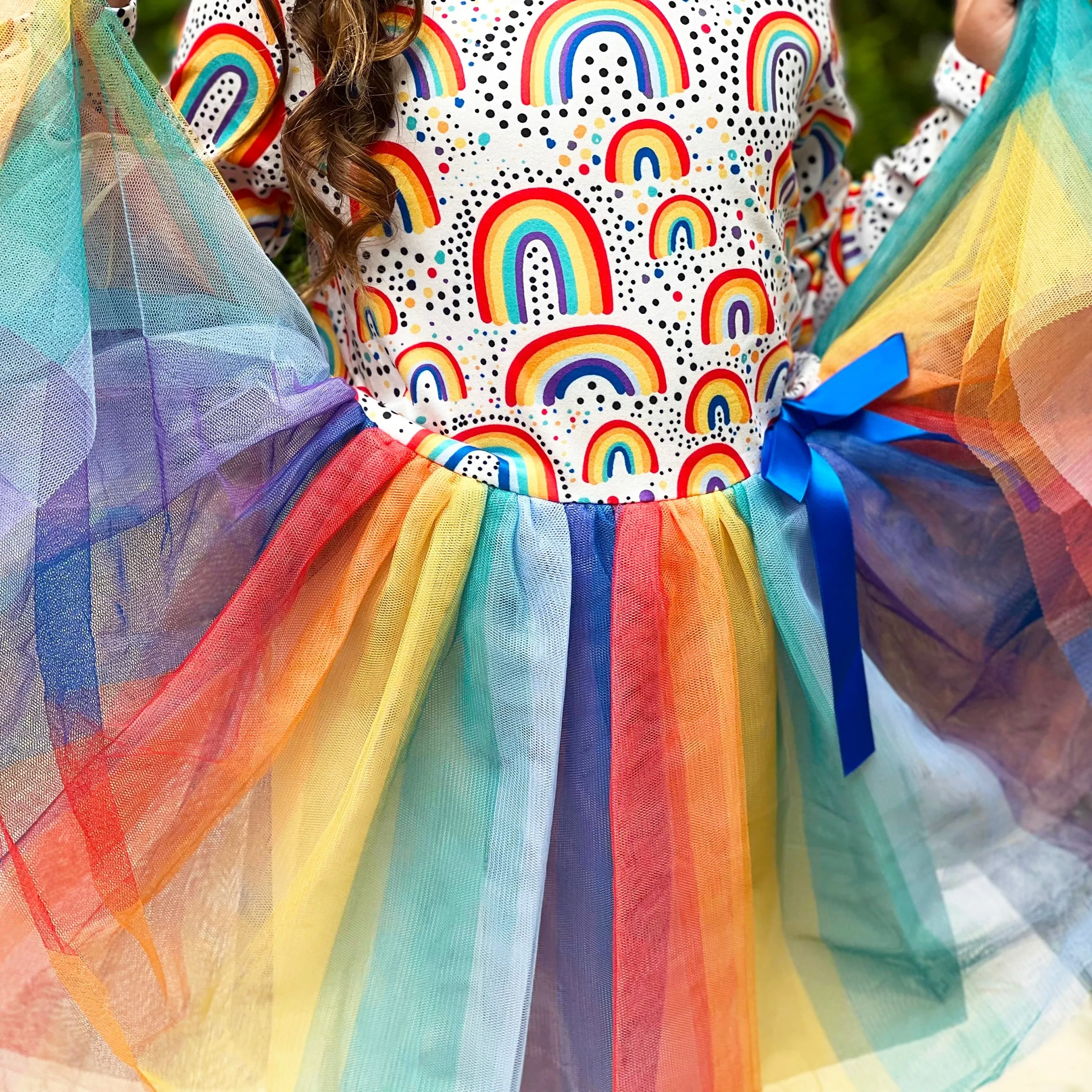 Girls Boutique Ombre Rainbow Mesh Tulle Party Dress