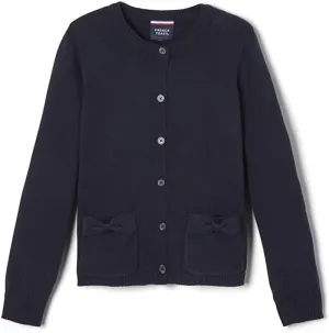 Girls Bow Pocket Cardigan {Navy}