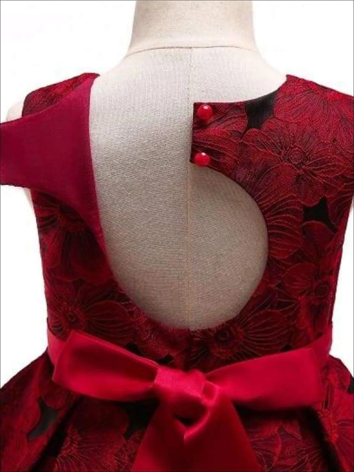 Girls Floral Print Pleated Tulle Holiday Dress