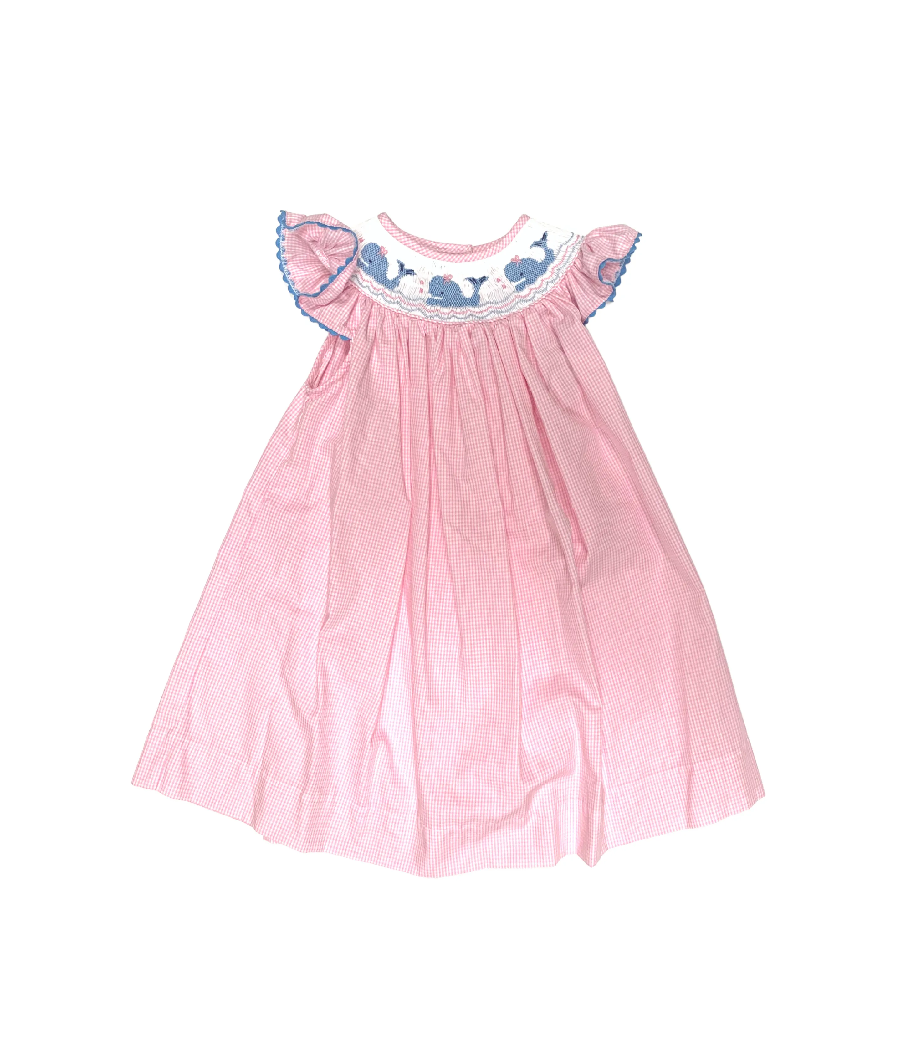 Girls Whales Smocked Bishop Dress
