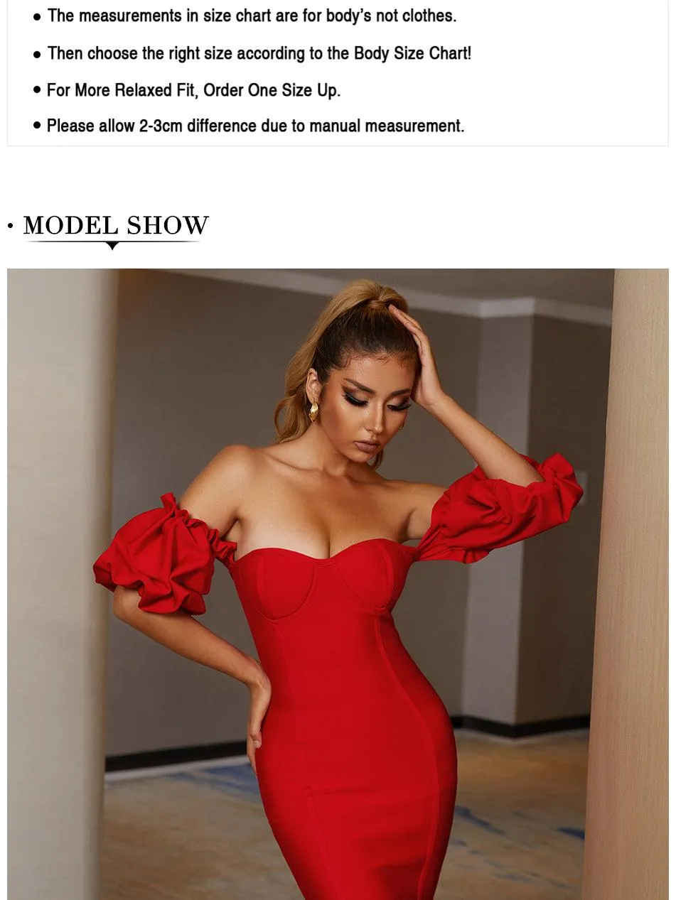 Glamaker Red Pleated Sexy Strapless Bodycon Backless Midi Dress