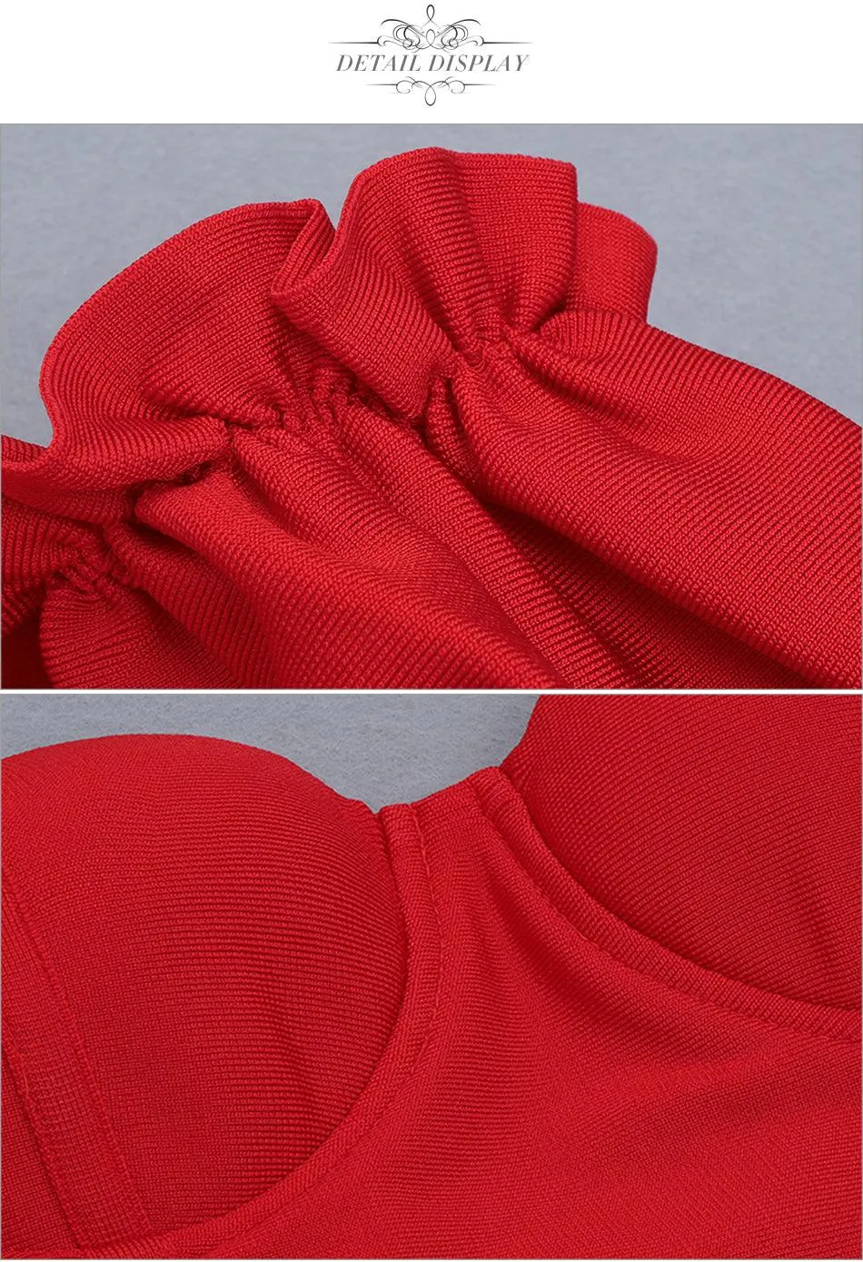 Glamaker Red Pleated Sexy Strapless Bodycon Backless Midi Dress