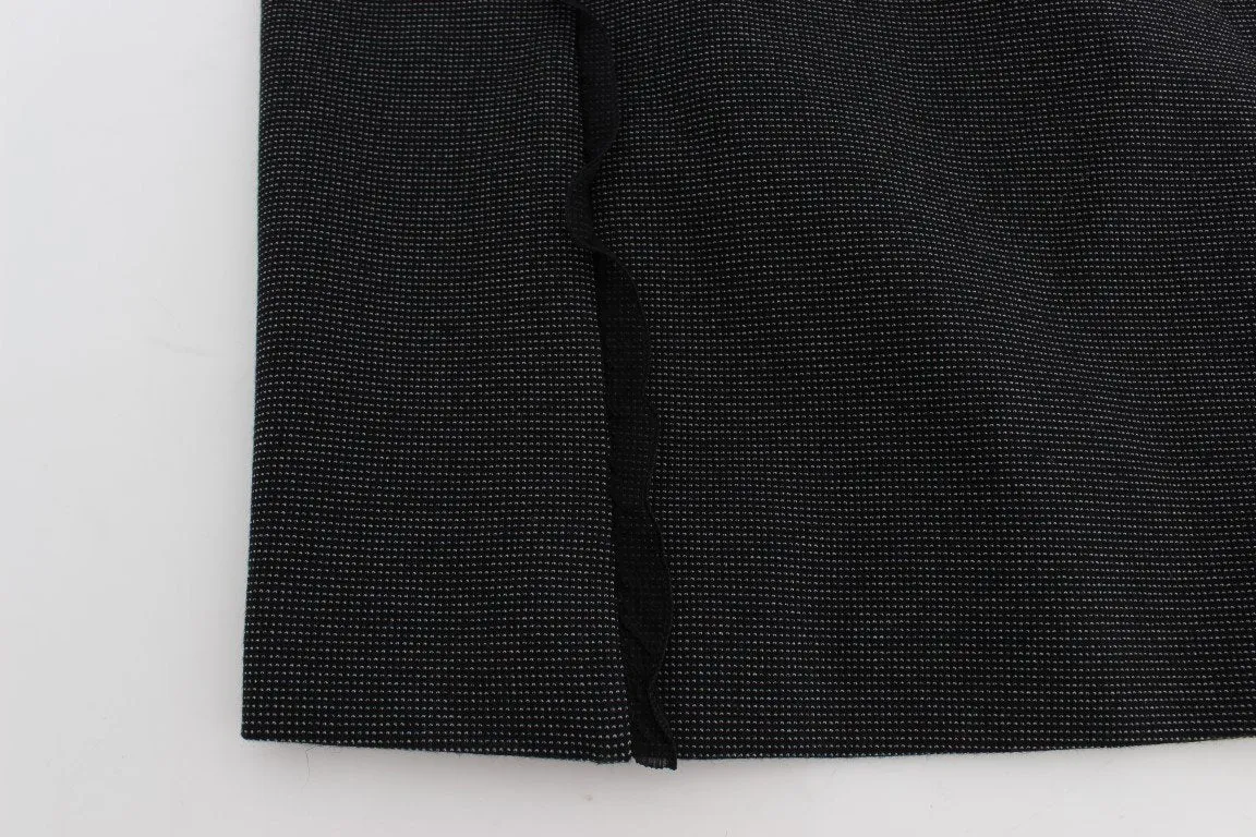 Gray Sheath Stretch Knee Length Dress