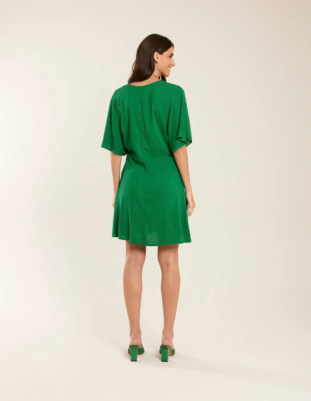 Green Flowy Sleeve Dress