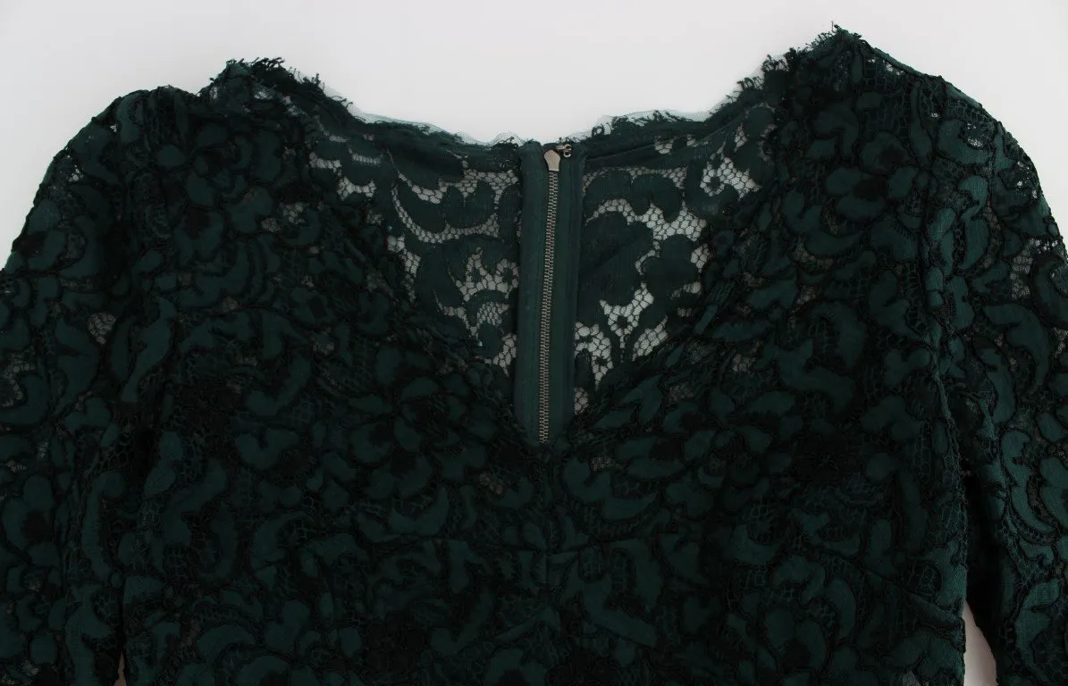 Green Lace Sheath Long Gown Ball Dress