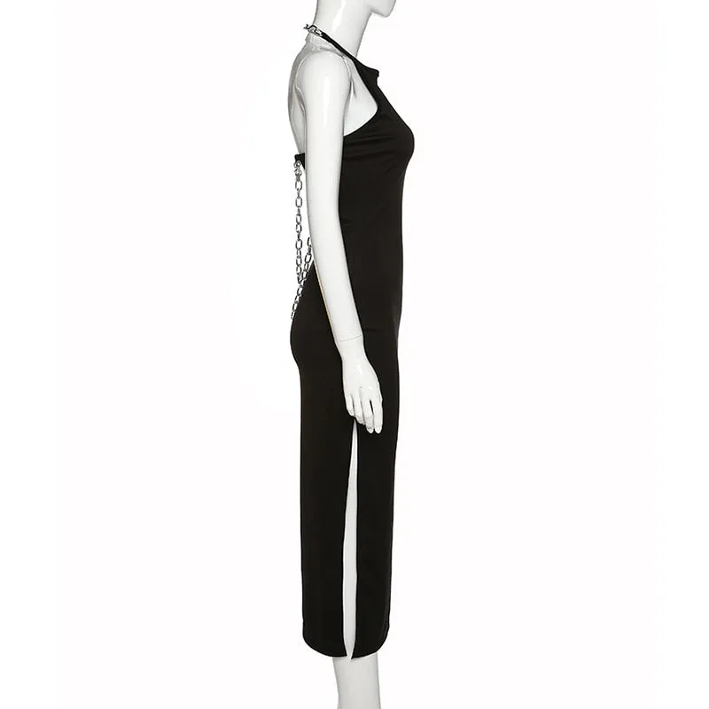 Halter Chain Bandage Dress