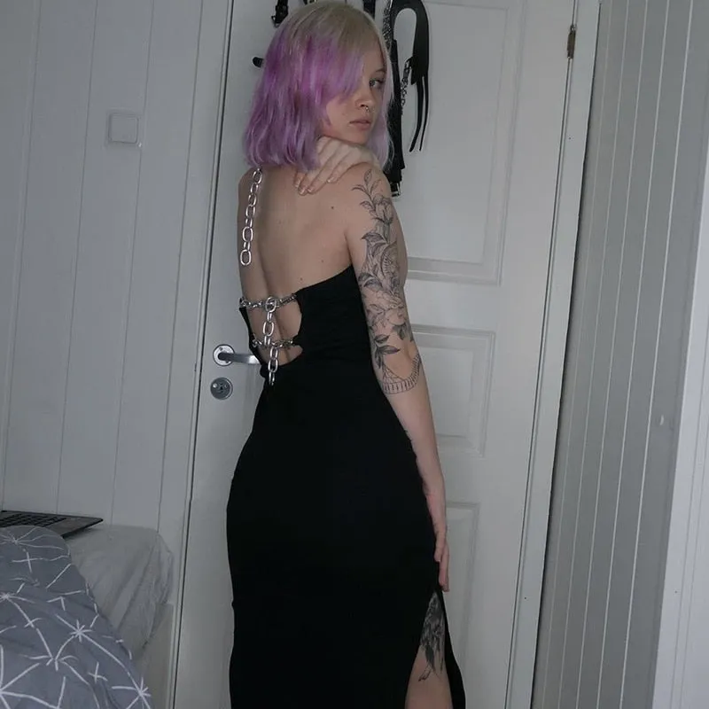 Halter Chain Bandage Dress