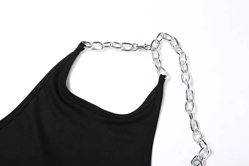 Halter Chain Bandage Dress