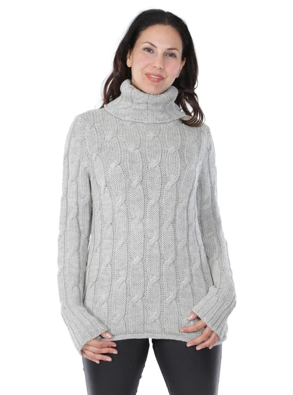 Handmade Alpaca Cable Turtleneck
