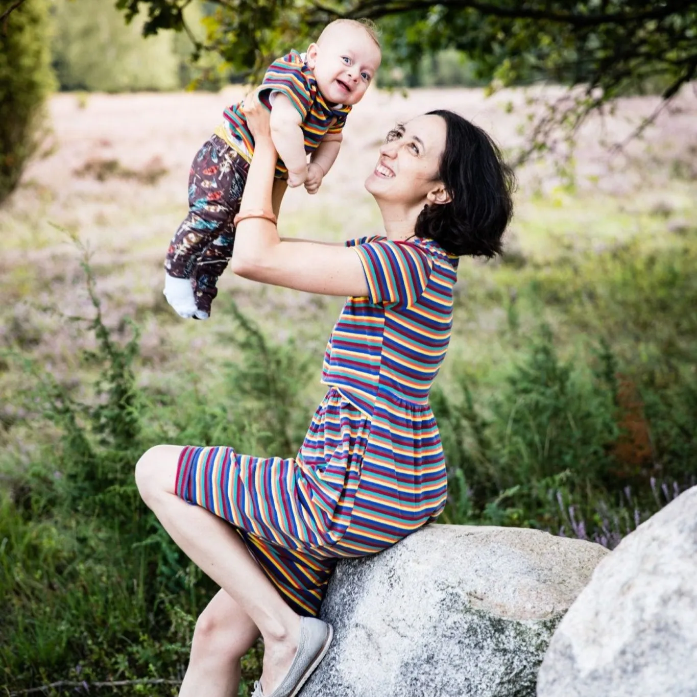 Hazel Stripe Skater Breastfeeding Dress