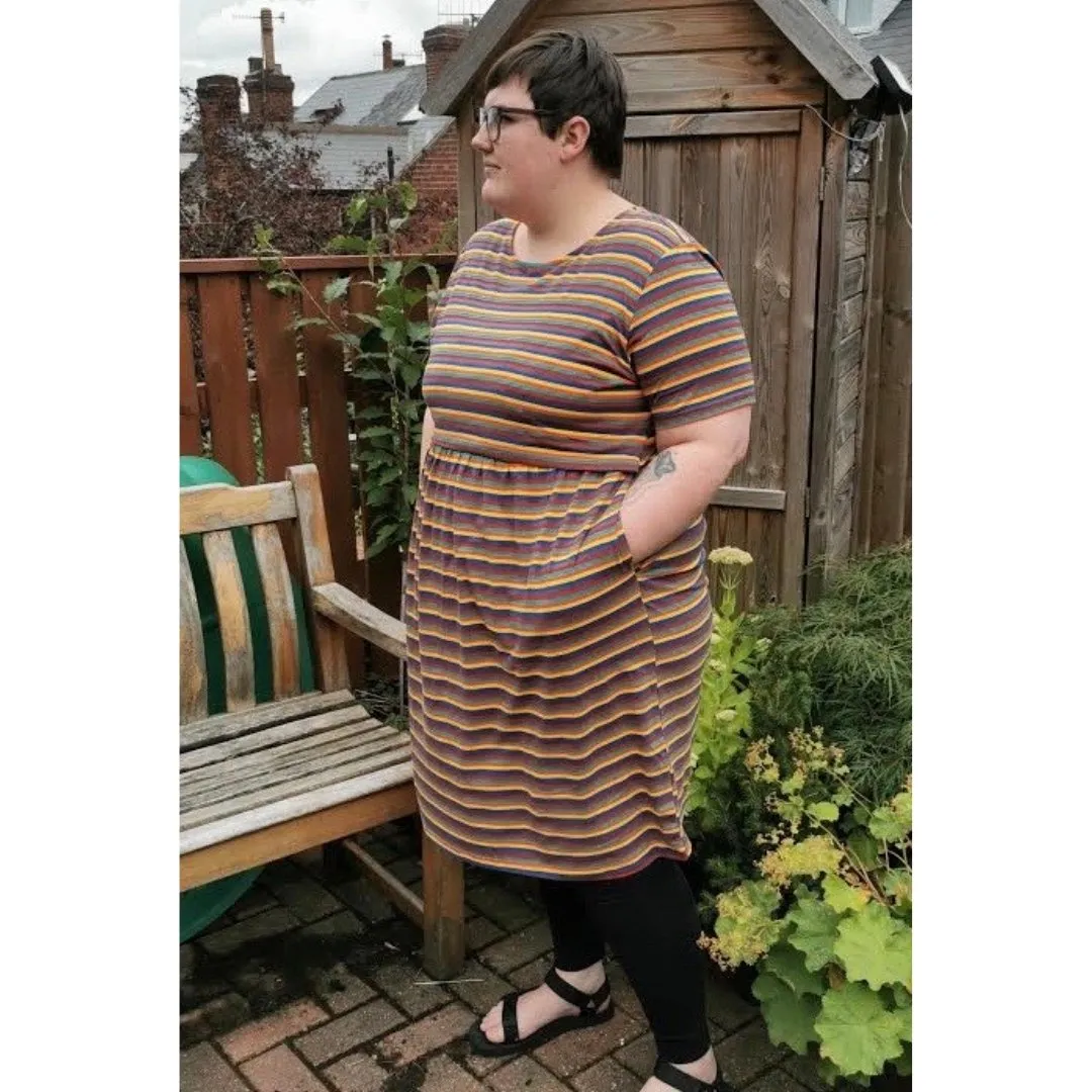 Hazel Stripe Skater Breastfeeding Dress