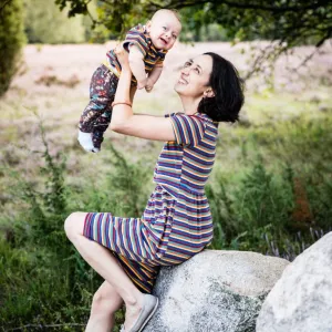 Hazel Stripe Skater Breastfeeding Dress