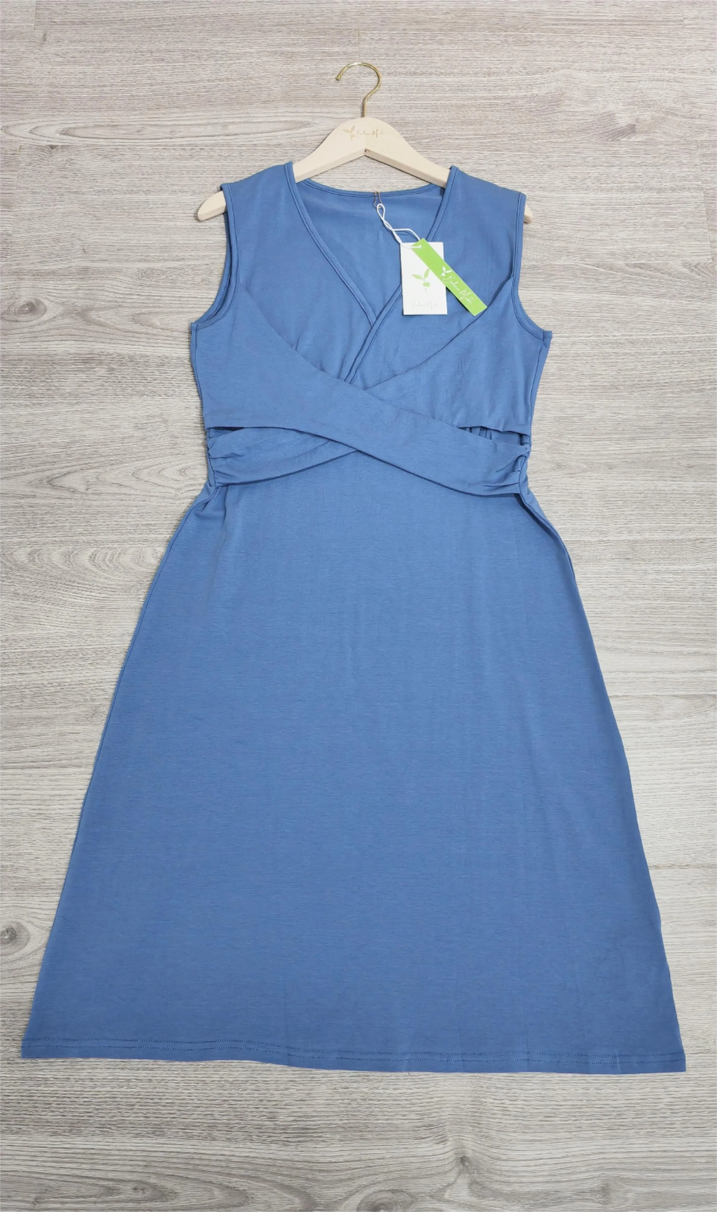 Hiran® | Elegant Midi Sheath Dress With Laced Wrap Crossing