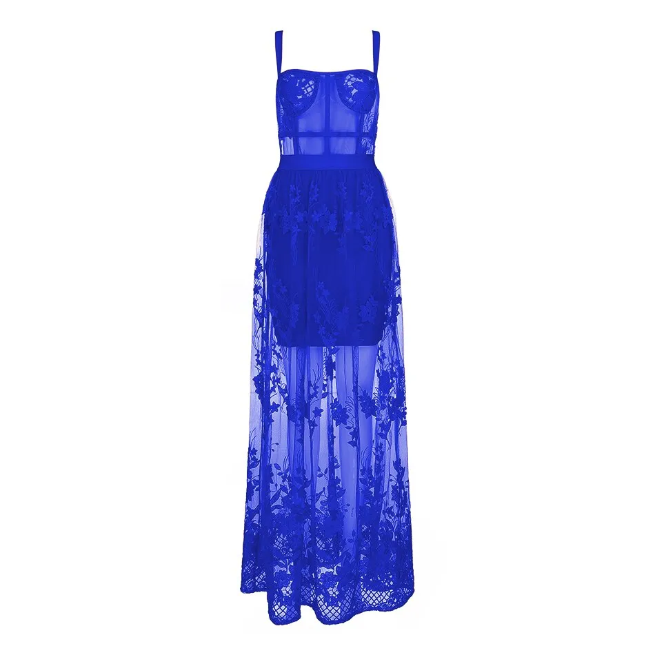 Hollow Out Long Rayon Bandage Dress