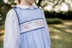 Horse/Horseshoe Embroidered Dress with Matching Shirt