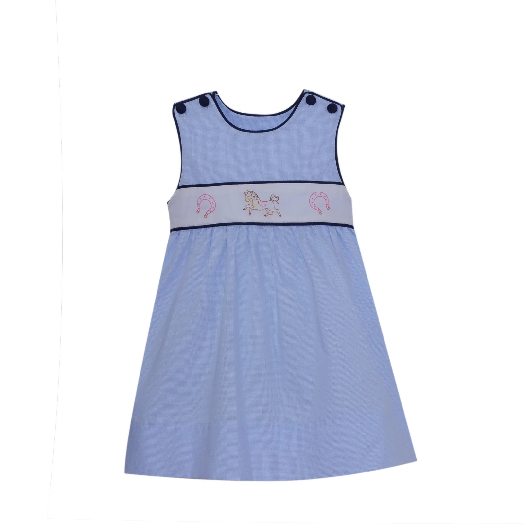 Horse/Horseshoe Embroidered Dress with Matching Shirt