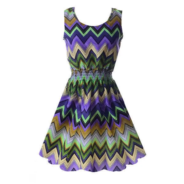 Hot Women Mini Chiffon Beach Dress Vestidos Sleeveless Sundress Floral Tank Dresses