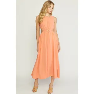 Hours of Time Dress in Butter Salmon