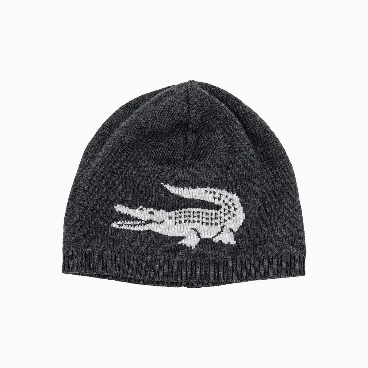 Jacquard Crocodile Wool Reversible Beanie Hat