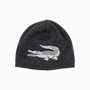 Jacquard Crocodile Wool Reversible Beanie Hat