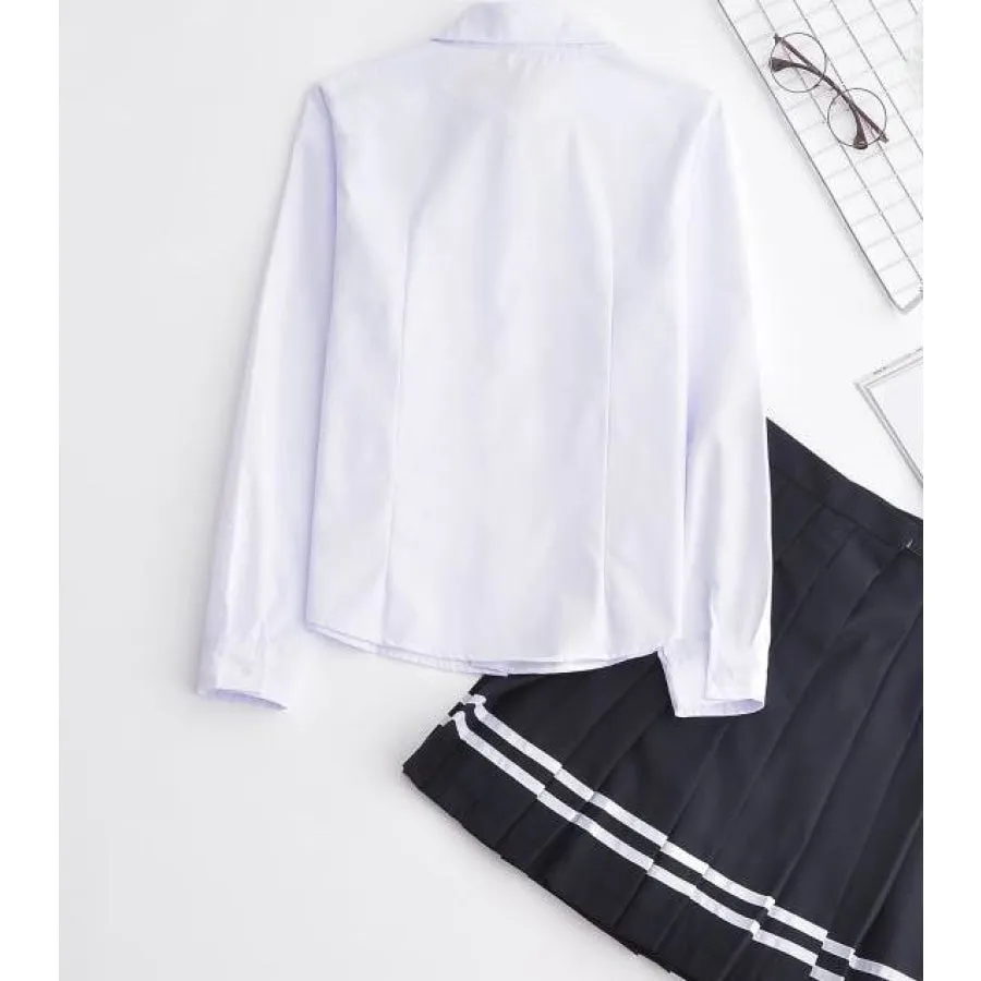 Japanese Korean Style School JK Uniform Suits White Shirt Pleated Skirt mp006145