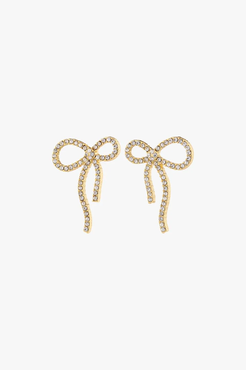 Jolanta Large EOL Crystal Gold Bow Stud Earrings